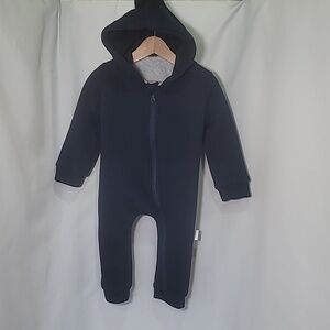 NWOT LEMONSEED Dinosaur BodySuit Navy Hood Sherpa Lined Warm Winter
